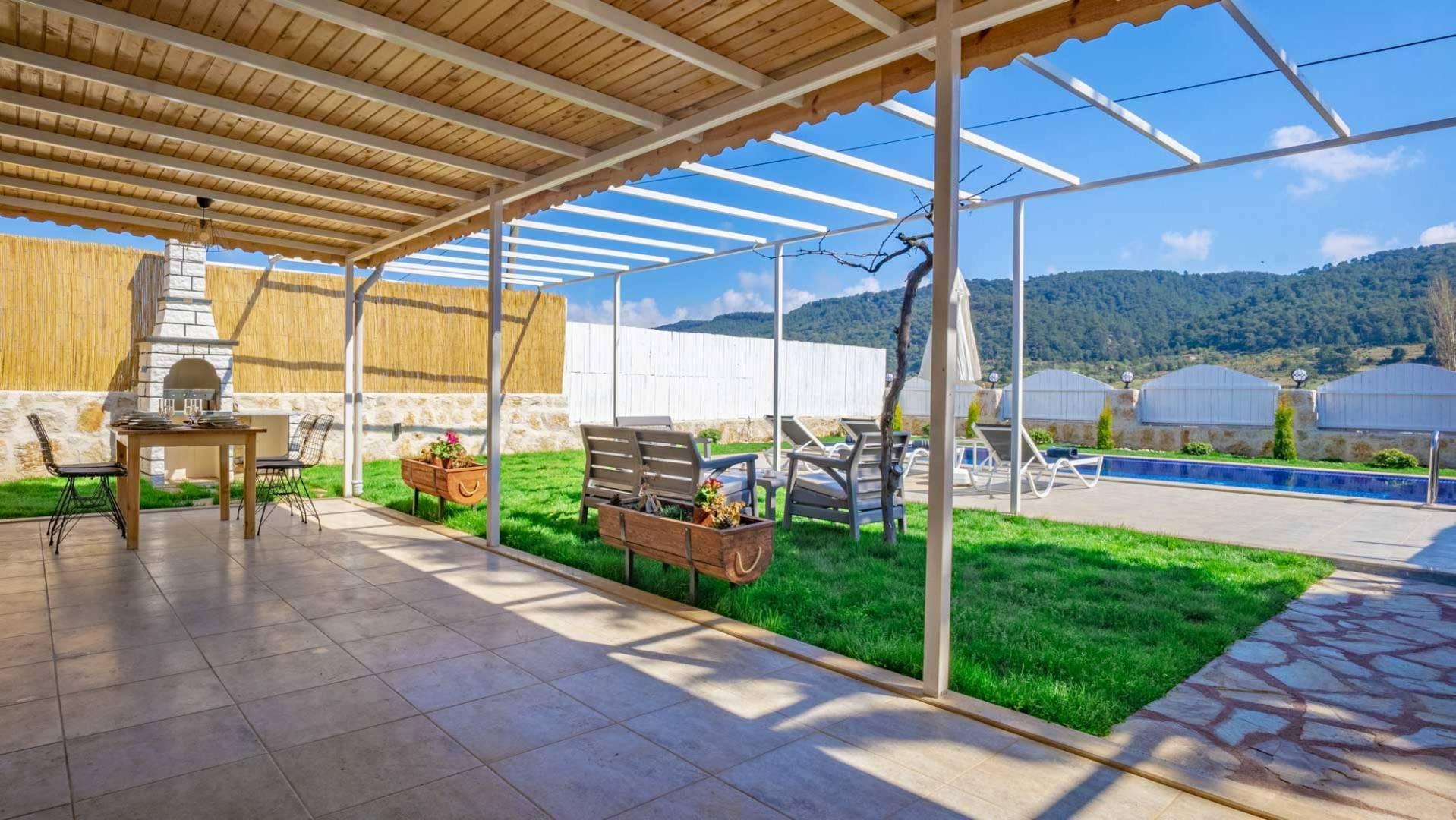 Kaş Sarıbelen'de Doğa İçerisinde, Özel Havuzlu, Taş Villa-40102