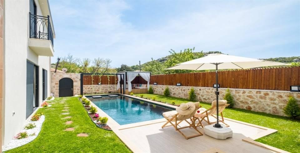 Kaş Sarıbelen'de Huzurlu Doğada, Özel Havuzlu, Balayı Villası-40510