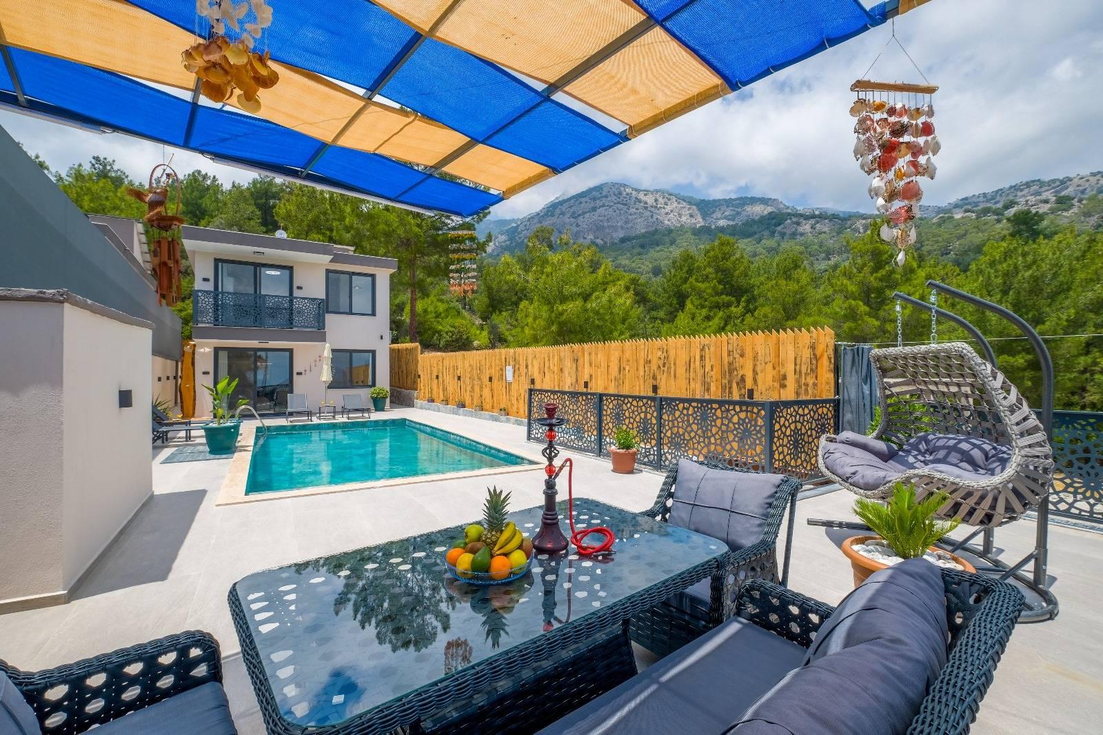 Seydikemer Karadere'de Muhteşem Doğada, Özel Havuzlu, 2+1 Villa-43808