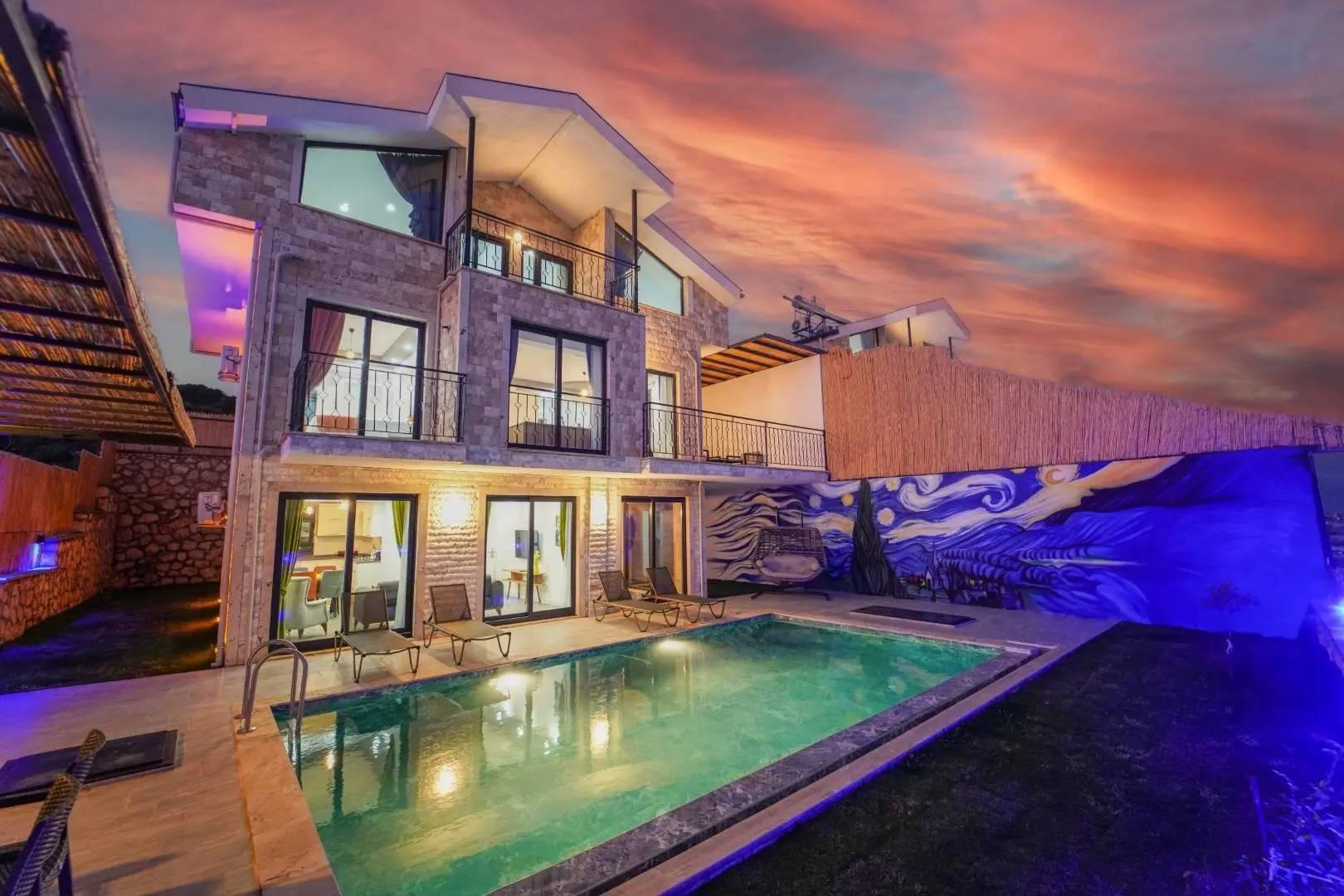 Muğla Seydikemer'de Sakin Konumda, Özel Havuzlu, Saunalı Villa-41561