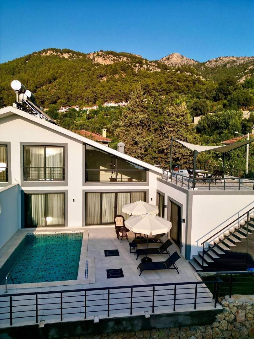 Fethiye Faralya'da Sakin Konumda, Özel Havuzlu, İkiz Villa-42006