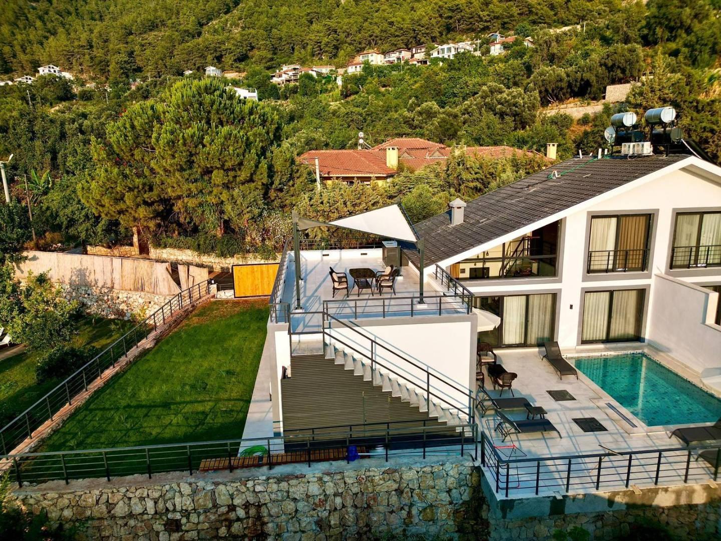 Fethiye Faralya'da Enfes Deniz Manzaralı, Özel Havuzlu, İkiz Villa-42007